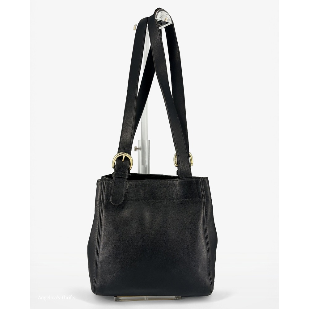 Vintage Coach Waverly Soho Buckle Bag 4157 | 90s Black Leather Shoulder Tote
